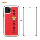 For iPhone 11 Pro Max Hat-Prince ENKAY ENK-PC0482 Cartoon Series PU Leather + PC Hard Slim Case Shockproof Cover ＆ 0.26mm 9H 2.5D Full Glue Full Coverage Tempered Glass Protector Film(Red) - 1