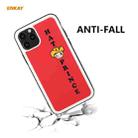 For iPhone 11 Pro Max Hat-Prince ENKAY ENK-PC0482 Cartoon Series PU Leather + PC Hard Slim Case Shockproof Cover ＆ 0.26mm 9H 2.5D Full Glue Full Coverage Tempered Glass Protector Film(Red) - 2