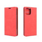 For iPhone 12 mini Retro-skin Business Magnetic Suction Leather Case with Holder & Card Slots & Wallet(Red) - 2