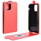 For iPhone 12 mini R64 Texture Single Vertical Flip Leather Protective Case with Card Slots & Photo Frame(Red) - 1