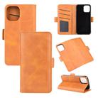 For iPhone 12 mini Dual-side Magnetic Buckle Horizontal Flip Leather Case with Holder & Card Slots & Wallet(Yellow) - 1