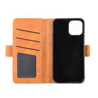 For iPhone 12 mini Dual-side Magnetic Buckle Horizontal Flip Leather Case with Holder & Card Slots & Wallet(Yellow) - 4