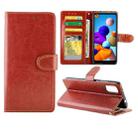 For Samsung Galaxy M51 (Side Fingerprint) Crazy Horse Texture Leather Horizontal Flip Protective Case with Holder & Card Slots & Wallet & Photo Frame(Brown) - 1