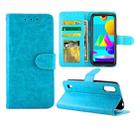For Samsung Galaxy M01 Crazy Horse Texture Leather Horizontal Flip Protective Case with Holder & Card Slots & Wallet & Photo Frame(baby Blue) - 1