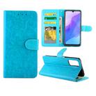 For Huawei Enjoy 20 Pro/Honor 30 Lite Crazy Horse Texture Leather Horizontal Flip Protective Case with Holder & Card Slots & Wallet & Photo Frame(baby Blue) - 1
