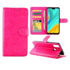 For Huawei Y8S Crazy Horse Texture Leather Horizontal Flip Protective Case with Holder & Card Slots & Wallet & Photo Frame(Magenta) - 1