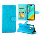 For Huawei Y8S Crazy Horse Texture Leather Horizontal Flip Protective Case with Holder & Card Slots & Wallet & Photo Frame(baby Blue) - 1