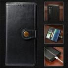 For Motorola Edge Retro Solid Color Leather Buckle Phone Case with Lanyard & Photo Frame & Card Slot & Wallet & Stand Function(Black) - 1