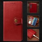 For Motorola Edge Retro Solid Color Leather Buckle Phone Case with Lanyard & Photo Frame & Card Slot & Wallet & Stand Function(Red) - 1