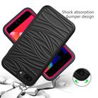 For iPhone 6/7/8G Wave Pattern 3 in 1 Silicone+PC Shockproof Protective Case(Black+Hot Pink) - 2