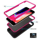 For iPhone 6/7/8G Wave Pattern 3 in 1 Silicone+PC Shockproof Protective Case(Black+Hot Pink) - 3
