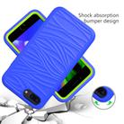 For iPhone 6/7/8G Wave Pattern 3 in 1 Silicone+PC Shockproof Protective Case(Blue+Olivine) - 2