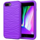 For iPhone 6/7/8G Wave Pattern 3 in 1 Silicone+PC Shockproof Protective Case(Purple) - 1