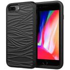 For iPhone SE 2022 / SE 2020 Wave Pattern 3 in 1 Silicone+PC Shockproof Protective Case(Black) - 1