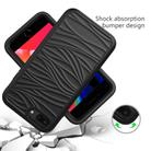 For iPhone SE 2022 / SE 2020 Wave Pattern 3 in 1 Silicone+PC Shockproof Protective Case(Black) - 1