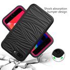 For iPhone SE 2022 / SE 2020 Wave Pattern 3 in 1 Silicone+PC Shockproof Protective Case(Black+Hot Pink) - 2