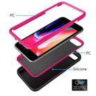 For iPhone SE 2022 / SE 2020 Wave Pattern 3 in 1 Silicone+PC Shockproof Protective Case(Black+Hot Pink) - 3