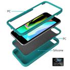 For iPhone SE 2022 / SE 2020 Wave Pattern 3 in 1 Silicone+PC Shockproof Protective Case(Dark Sea Green) - 3