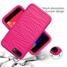 For iPhone SE 2022 / SE 2020 Wave Pattern 3 in 1 Silicone+PC Shockproof Protective Case(Hot Pink) - 1