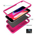 For iPhone SE 2022 / SE 2020 Wave Pattern 3 in 1 Silicone+PC Shockproof Protective Case(Hot Pink) - 2