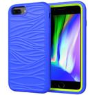 For iPhone 6/7/8 Plus Wave Pattern 3 in 1 Silicone+PC Shockproof Protective Case(Blue+Olivine) - 1