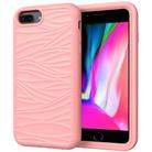For iPhone 6/7/8 Plus Wave Pattern 3 in 1 Silicone+PC Shockproof Protective Case(Rose Gold) - 1