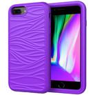 For iPhone 6/7/8 Plus Wave Pattern 3 in 1 Silicone+PC Shockproof Protective Case(Purple) - 1