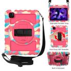 For iPad Air 2022 / 2020 10.9 360 Degree Rotation PC + Silicone Shockproof Combination Case with Holder & Hand Grip Strap & Neck Strap & Pen Slot Holder(Colorful+Hot Pink) - 1