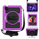 For iPad Air 2022 / 2020 10.9 360 Degree Rotation PC + Silicone Shockproof Combination Case with Holder & Hand Grip Strap & Neck Strap & Pen Slot Holder(Purple) - 1