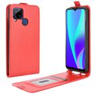 For Realme C15 R64 Texture Single Vertical Flip Leather Protective Case with Card Slots & Photo Frame(Red) - 1