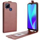 For Realme C15 R64 Texture Single Vertical Flip Leather Protective Case with Card Slots & Photo Frame(Brown) - 1