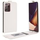 For Samsung Galaxy Note20 Ultra 5G R64 Texture Single Vertical Flip Leather Protective Case with Card Slots & Photo Frame(White) - 1