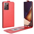 For Samsung Galaxy Note20 Ultra 5G R64 Texture Single Vertical Flip Leather Protective Case with Card Slots & Photo Frame(Red) - 1