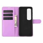 For Xiaomi Mi 10 Ultra Litchi Texture Horizontal Flip Protective Case with Holder & Card Slots & Wallet(Purple) - 3