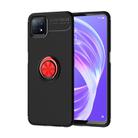 For OPPO A72 5G Metal Ring Holder 360 Degree Rotating TPU Case(Black+Red) - 1