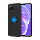 For OPPO A72 5G Metal Ring Holder 360 Degree Rotating TPU Case(Black+Blue) - 1