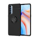 For OPPO Reno 4 Pro 4G Metal Ring Holder 360 Degree Rotating TPU Case(Black+Black) - 1