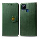 For OPPO Realme C15 Retro Solid Color Leather Buckle Phone Case with Lanyard & Photo Frame & Card Slot & Wallet & Stand Function(Green) - 2