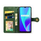 For OPPO Realme C15 Retro Solid Color Leather Buckle Phone Case with Lanyard & Photo Frame & Card Slot & Wallet & Stand Function(Green) - 4