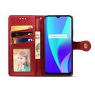 For OPPO Realme C15 Retro Solid Color Leather Buckle Phone Case with Lanyard & Photo Frame & Card Slot & Wallet & Stand Function(Red) - 4