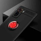 For VIVO IQOO 5 Metal Ring Holder 360 Degree Rotating TPU Case(Black+Red) - 2