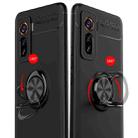 For VIVO IQOO 5 Metal Ring Holder 360 Degree Rotating TPU Case(Black+Red) - 3