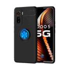 For VIVO IQOO 5 Metal Ring Holder 360 Degree Rotating TPU Case(Black+Blue) - 1