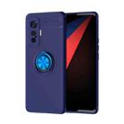 For VIVO IQOO 5 Pro Metal Ring Holder 360 Degree Rotating TPU Case(Blue+Blue) - 1