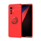 For VIVO IQOO 5 Pro Metal Ring Holder 360 Degree Rotating TPU Case(Red+Red) - 1