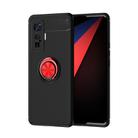 For VIVO IQOO 5 Pro Metal Ring Holder 360 Degree Rotating TPU Case(Black+Red) - 1