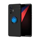 For VIVO IQOO 5 Pro Metal Ring Holder 360 Degree Rotating TPU Case(Black+Blue) - 1