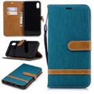 Color Matching Denim Texture Leather Case for iPhone Xs Max, with Holder & Card Slots & Wallet & Lanyard(Green) - 1