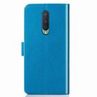 For OnePlus 8 Four-leaf Clasp Embossed Buckle PU Leather Case with Holder & Card Slots & Wallet & Hand Strap(Blue) - 2