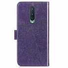 For OnePlus 8 Four-leaf Clasp Embossed Buckle PU Leather Case with Holder & Card Slots & Wallet & Hand Strap(Purple) - 3